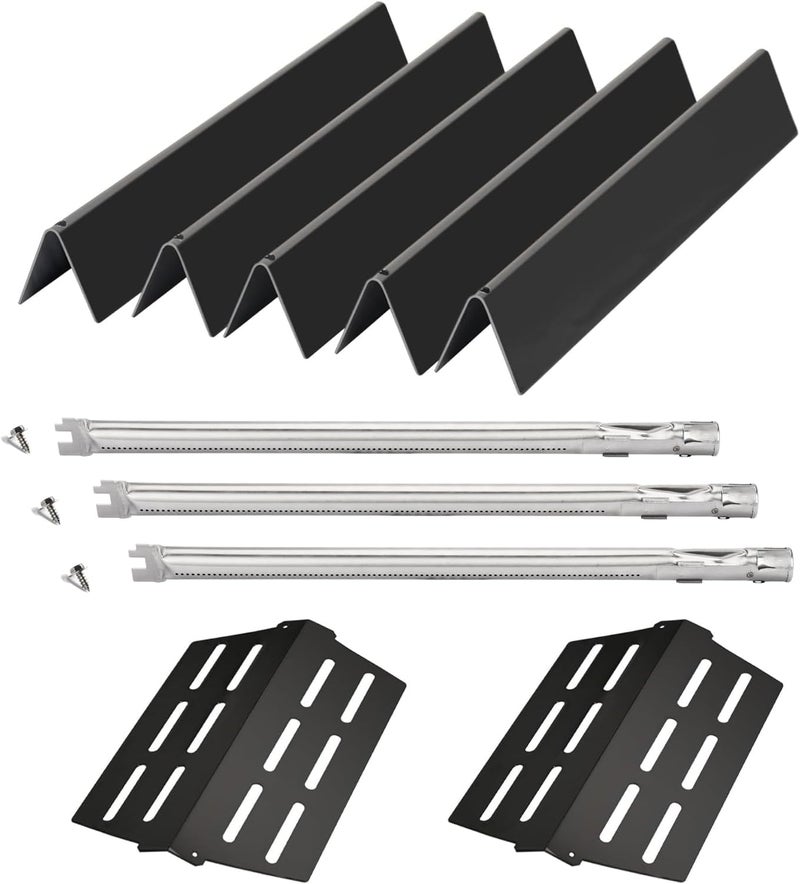 Leship Store Grill Replacement Parts for Weber Genesis 300 Series E310 E320 EP310 EP320 EP330 S310 Grills(Front Control),Weber 7620 Flavorizer Bars 7622 Heat Deflector 62752-3Pcs Burner Tube - Image 1